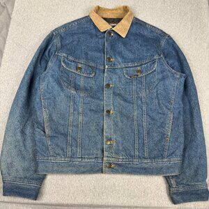 Vintage Mustang Stormrider Blanket Lined Denim Jacket Western Cowboy Size Large